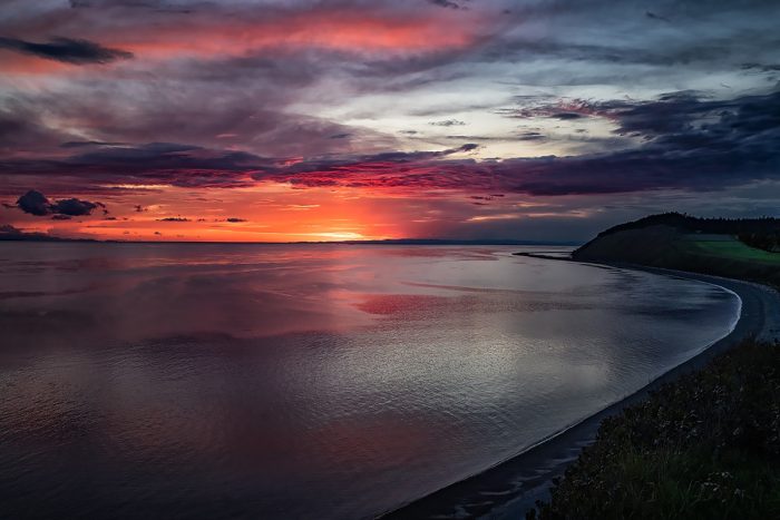 pretty red sunset at Ebey's Landing