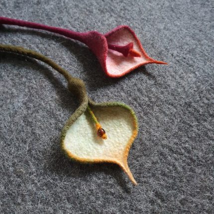 Felted Floral Jewelry - Calla Lily