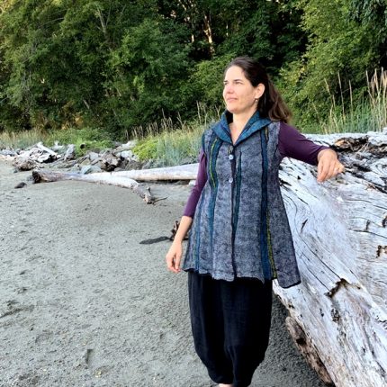 Seamless, Fitted Nuno-felted Vest with Marble Surface Design